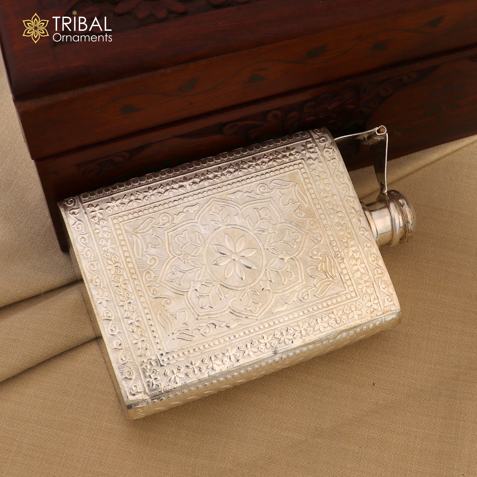 925 sterling silver customized design silver wine bottle, silver drink bottle, royal style silver article,utensil sv319 - TRIBAL ORNAMENTS