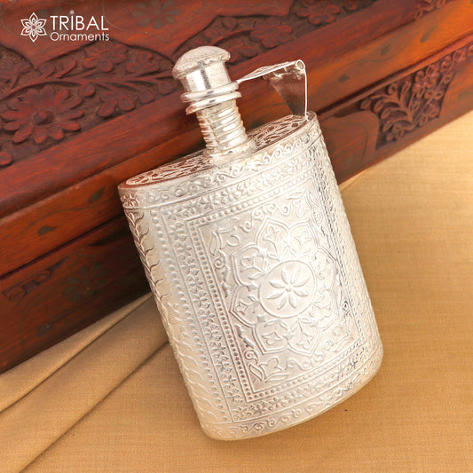 925 sterling silver customized design silver wine bottle, silver drink bottle, royal style silver article,utensil sv319 - TRIBAL ORNAMENTS