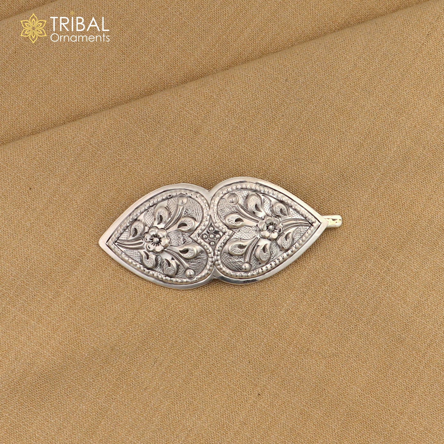 925 sterling silver customized heart and flower design hair pin clip amazing hair jewelry brides gifting hc19 - TRIBAL ORNAMENTS