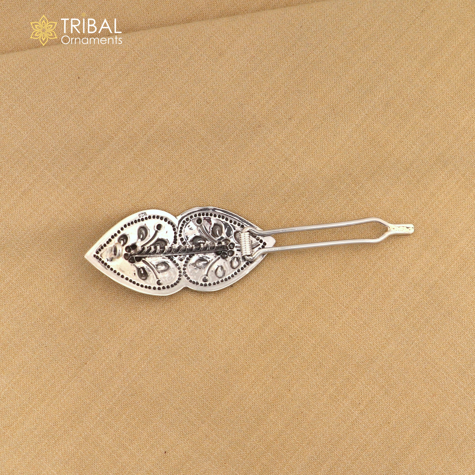 925 sterling silver customized heart and flower design hair pin clip amazing hair jewelry brides gifting hc19 - TRIBAL ORNAMENTS