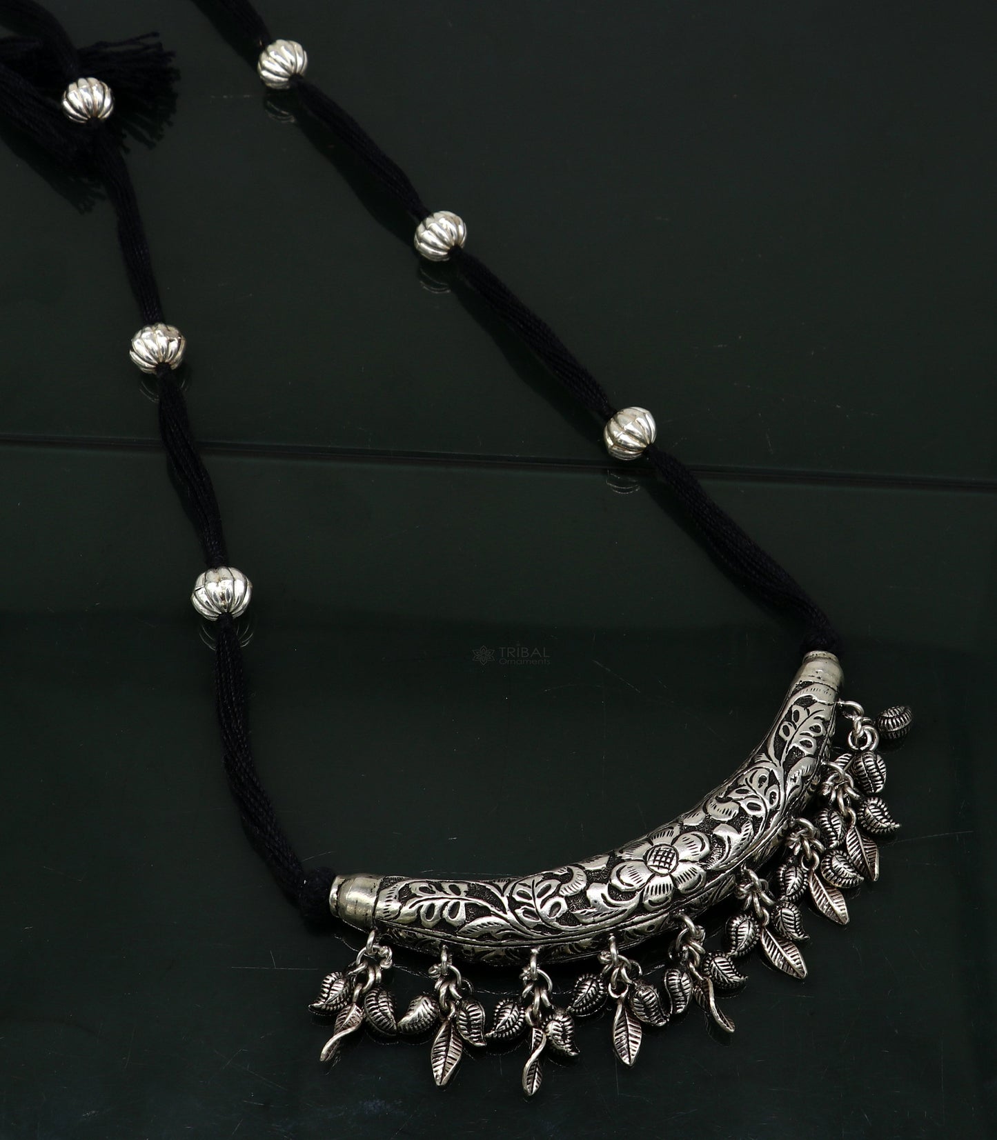 925 sterling silver customized modern trendy chitai/kandrai work charm necklace, choker tribal delicate jewelry set624 - TRIBAL ORNAMENTS