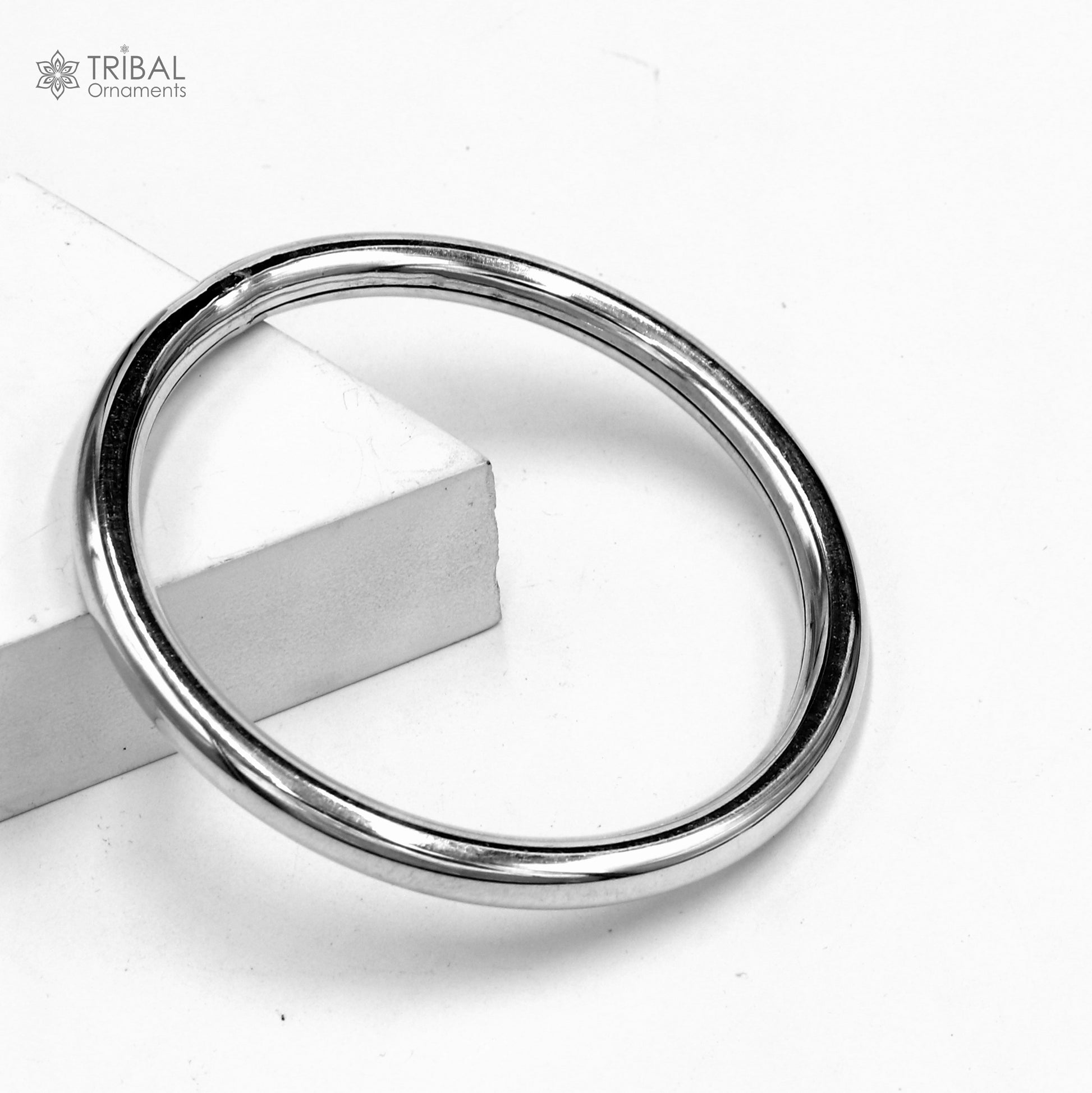 925 Sterling silver customized plain bangle kada tribal jewelry nsk915 - TRIBAL ORNAMENTS