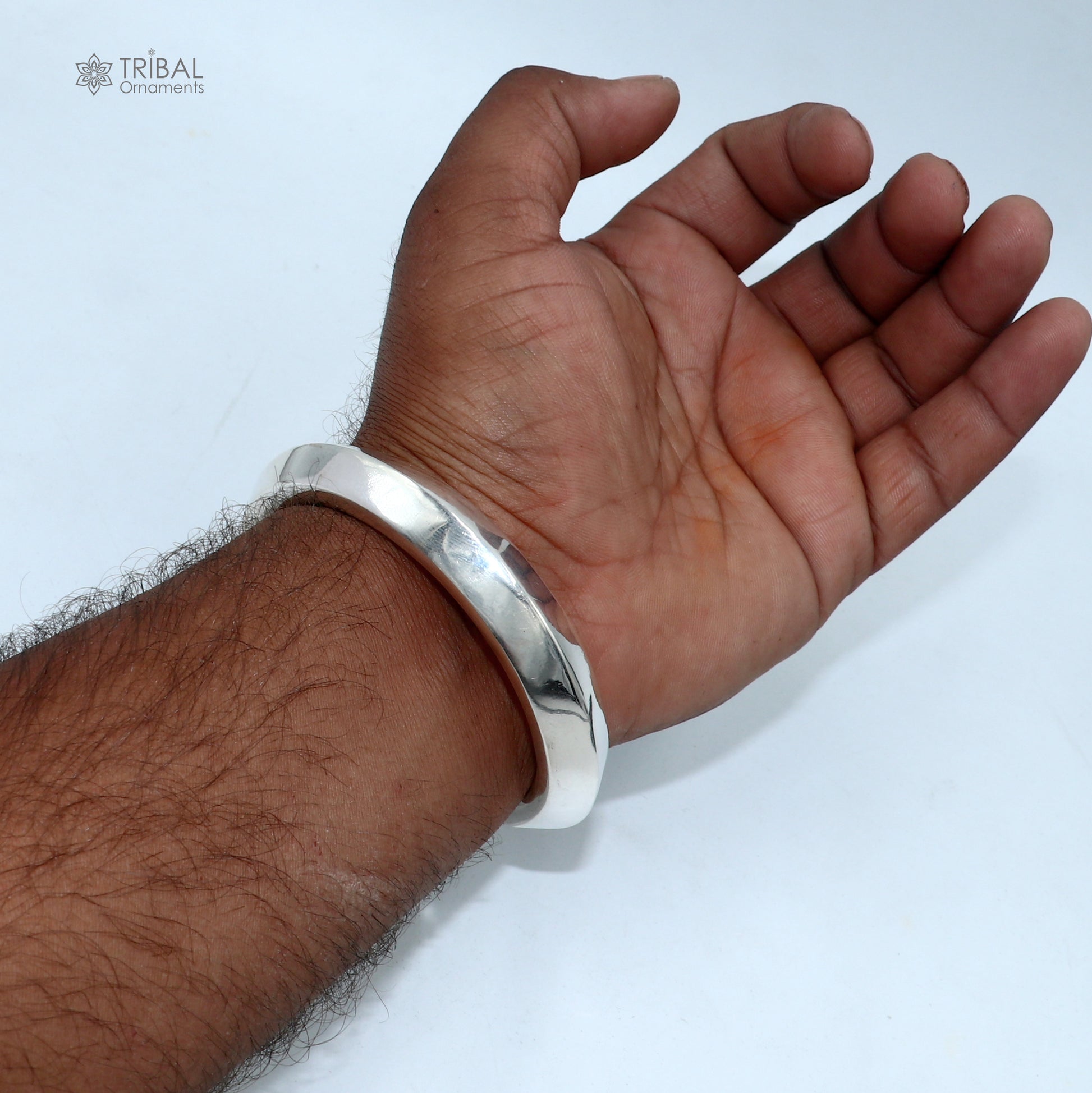 925 Sterling silver customized plain bangle kada tribal jewelry nsk916 - TRIBAL ORNAMENTS