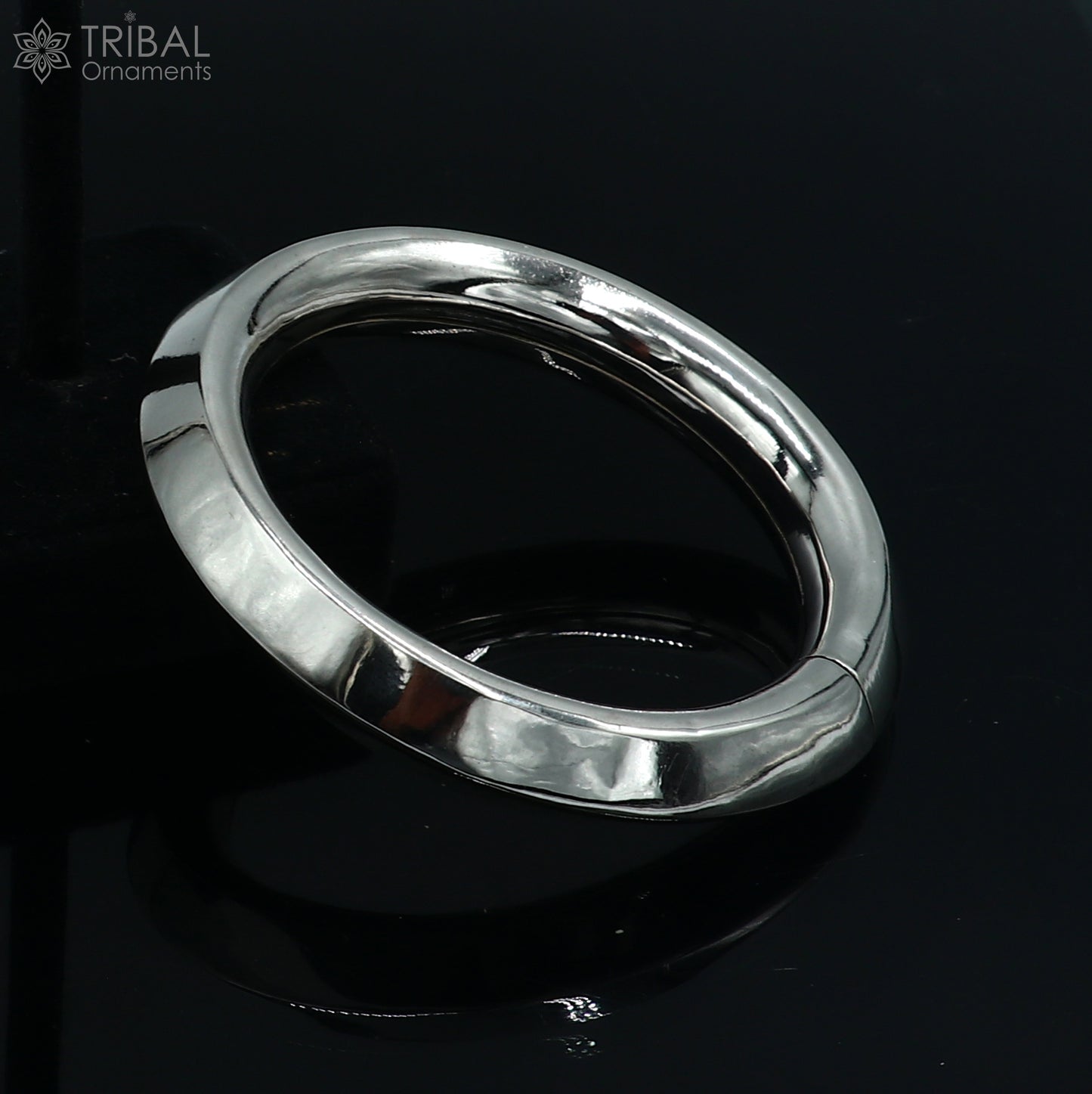925 Sterling silver customized plain bangle kada tribal jewelry nsk916 - TRIBAL ORNAMENTS