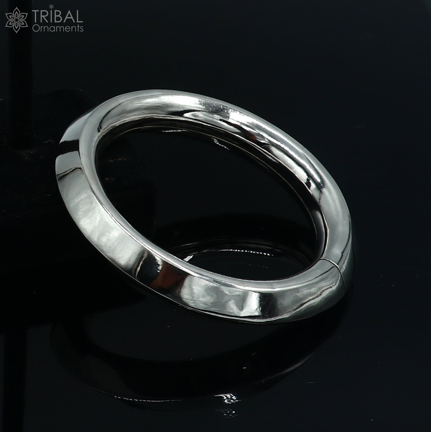 925 Sterling silver customized plain bangle kada tribal jewelry nsk916 - TRIBAL ORNAMENTS
