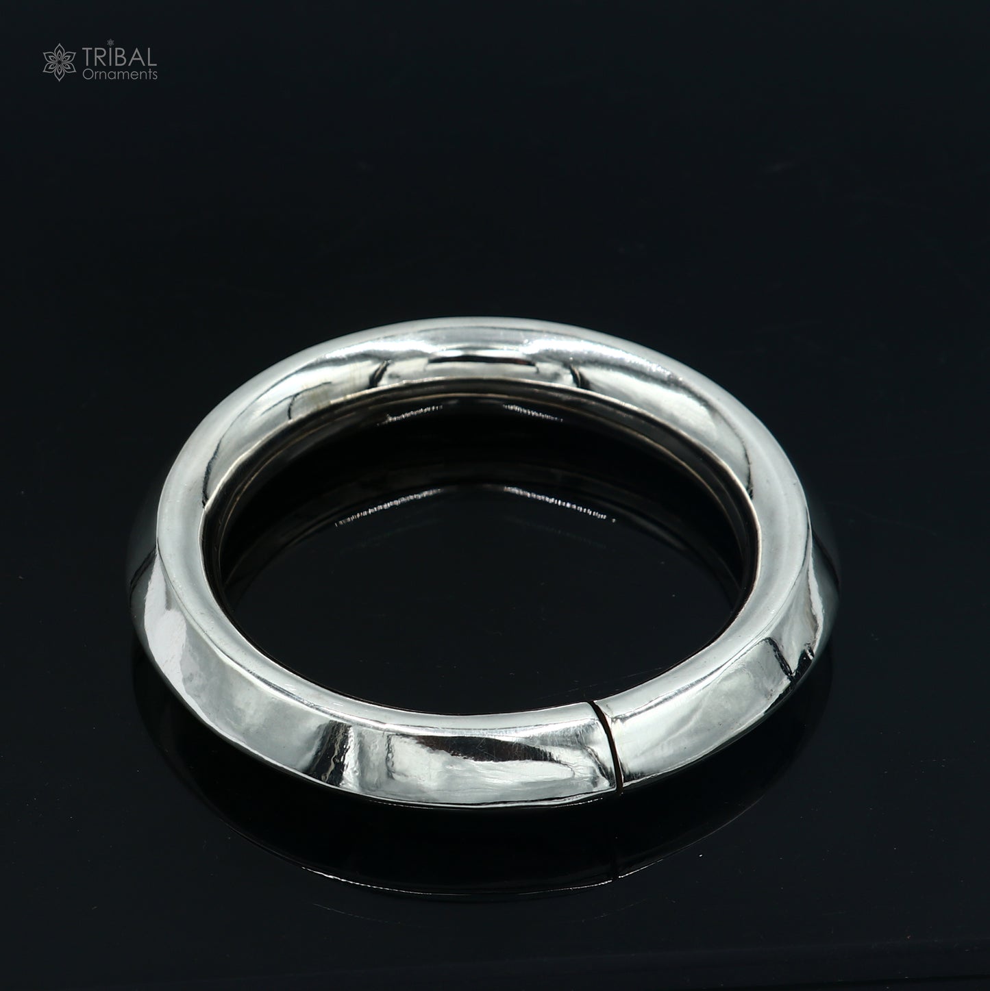 925 Sterling silver customized plain bangle kada tribal jewelry nsk916 - TRIBAL ORNAMENTS