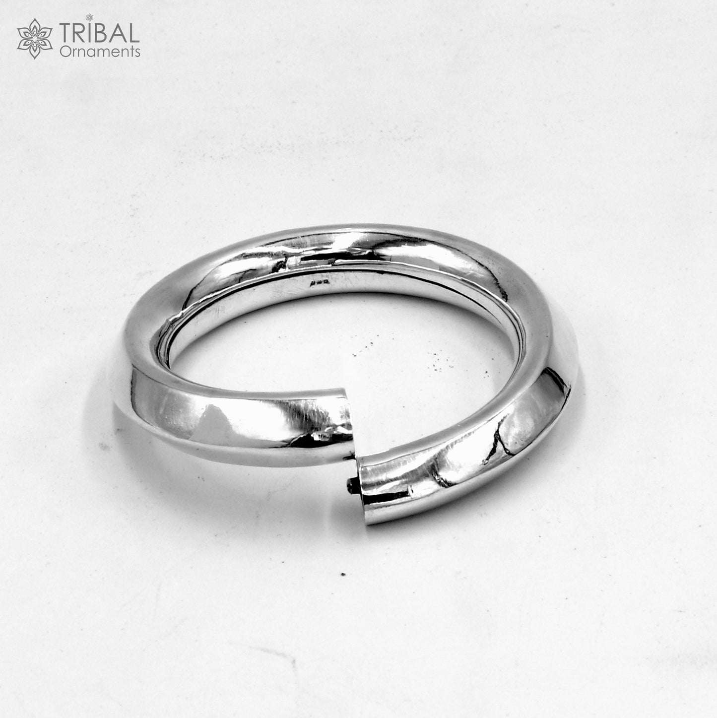 925 Sterling silver customized plain bangle kada tribal jewelry nsk916 - TRIBAL ORNAMENTS