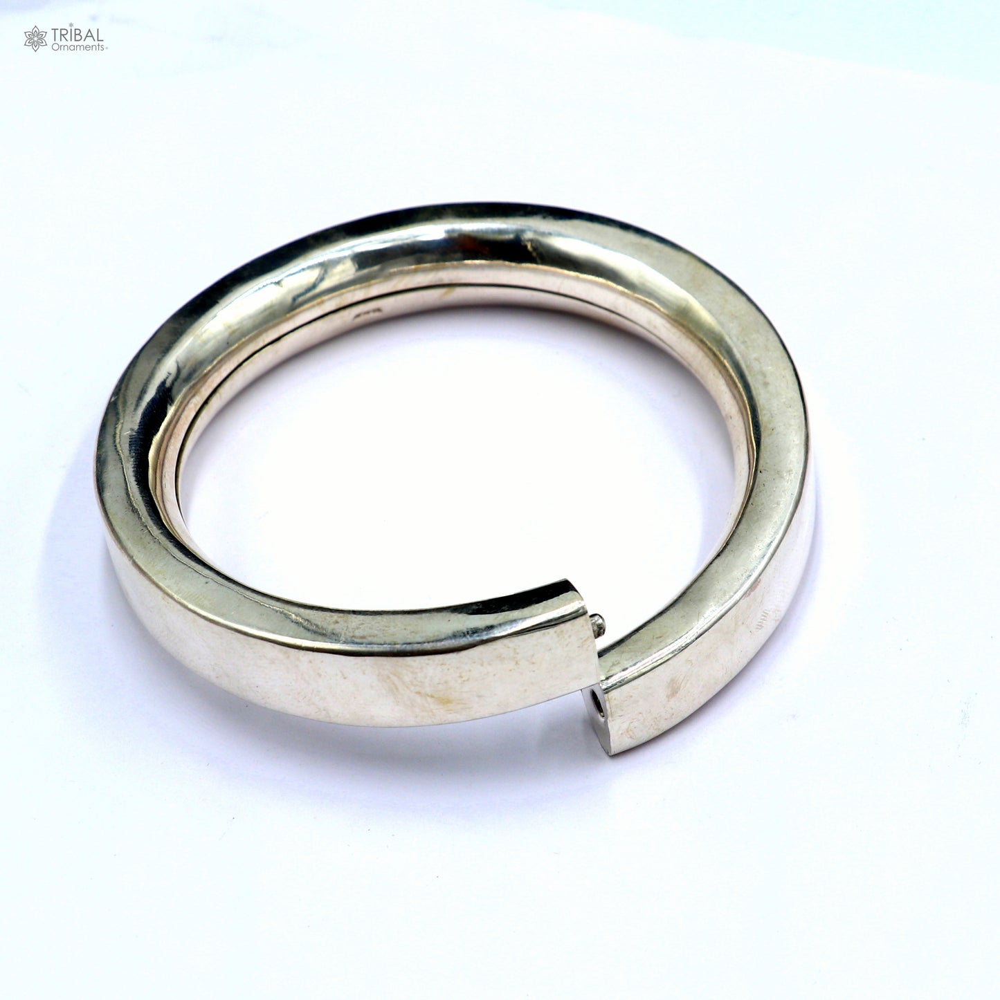 925 Sterling silver customized plain bangle kada tribal jewelry nsk917 - TRIBAL ORNAMENTS