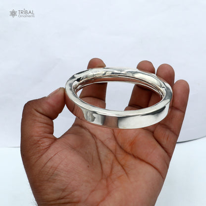 925 Sterling silver customized plain bangle kada tribal jewelry nsk917 - TRIBAL ORNAMENTS