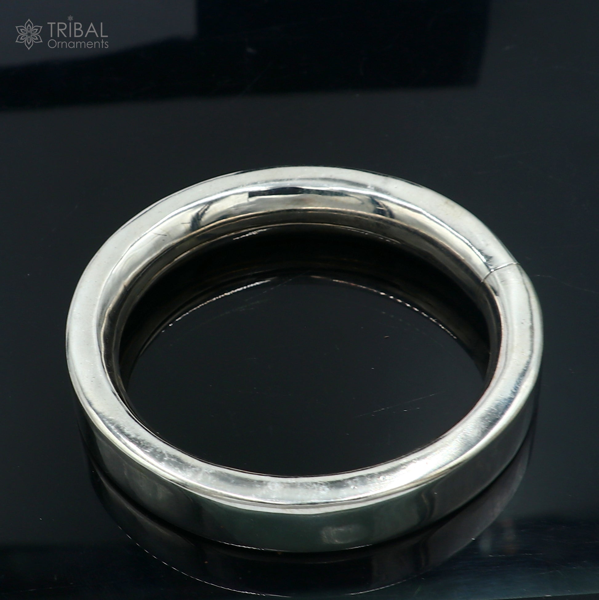 925 Sterling silver customized plain bangle kada tribal jewelry nsk917 - TRIBAL ORNAMENTS