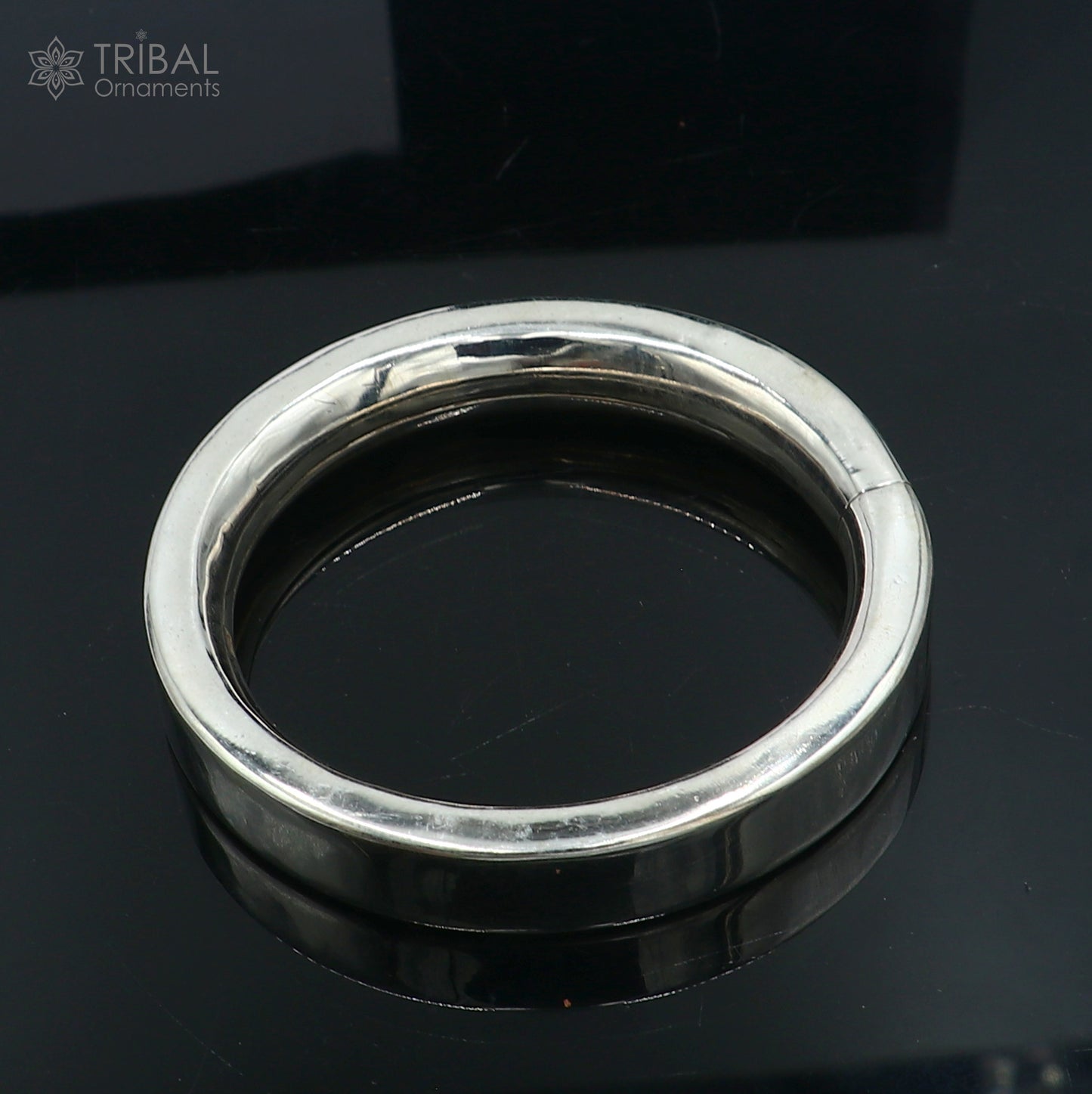 925 Sterling silver customized plain bangle kada tribal jewelry nsk917 - TRIBAL ORNAMENTS