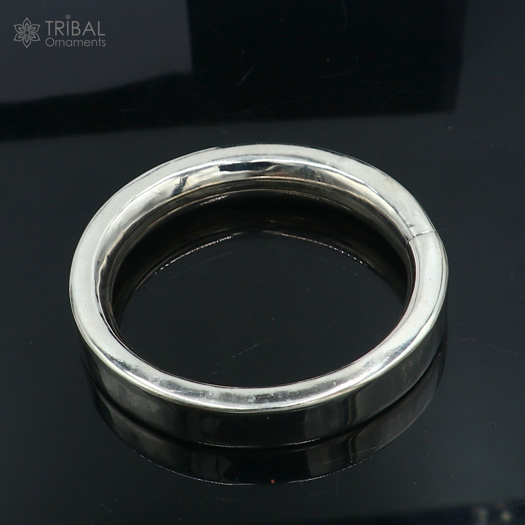 925 Sterling silver customized plain bangle kada tribal jewelry nsk917 - TRIBAL ORNAMENTS