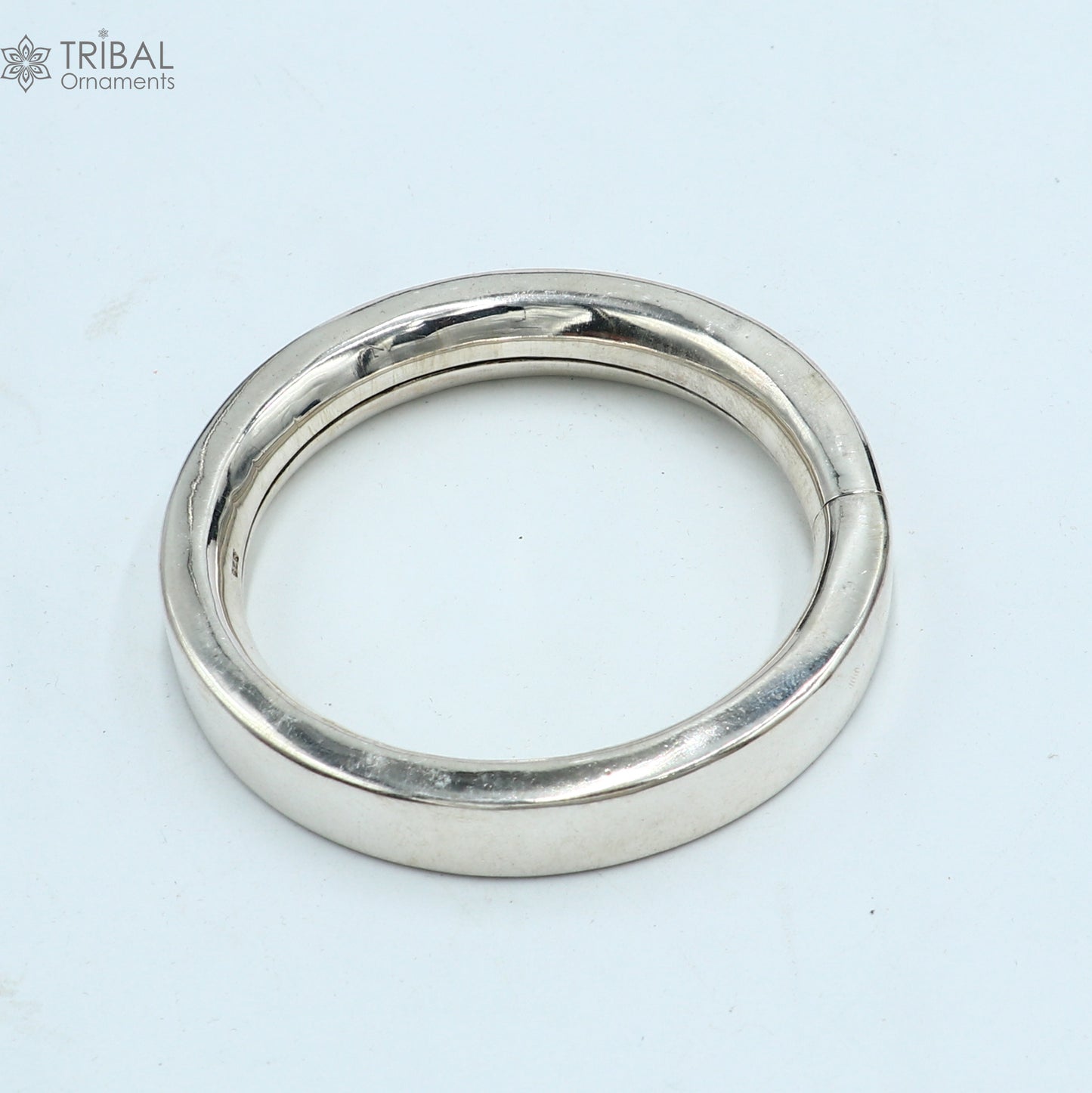 925 Sterling silver customized plain bangle kada tribal jewelry nsk917 - TRIBAL ORNAMENTS