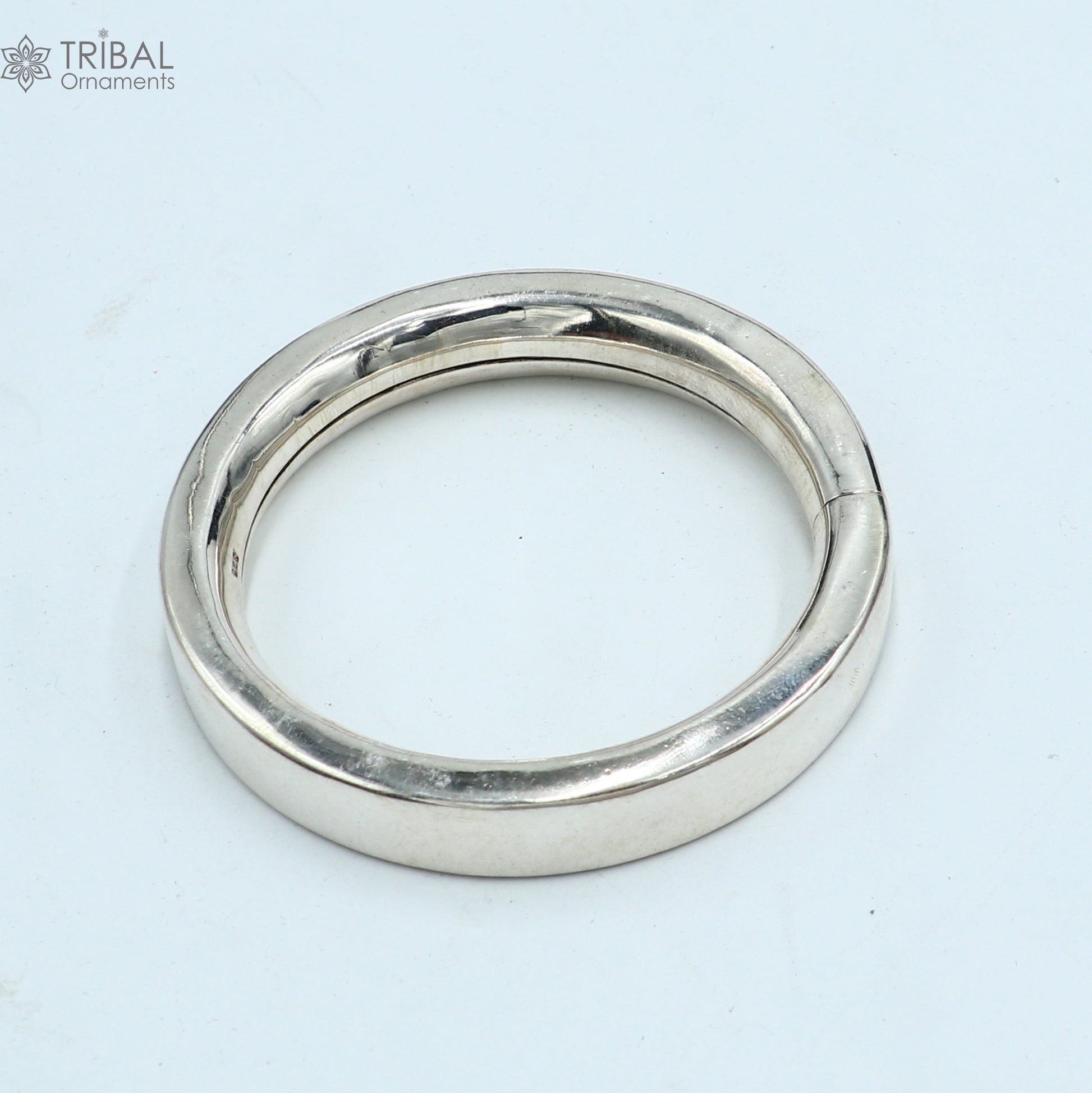 925 Sterling silver customized plain bangle kada tribal jewelry nsk917 - TRIBAL ORNAMENTS