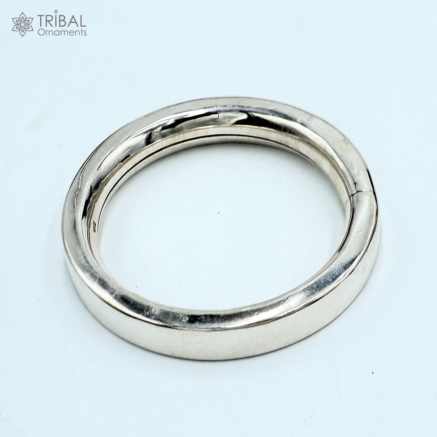 925 Sterling silver customized plain bangle kada tribal jewelry nsk917 - TRIBAL ORNAMENTS