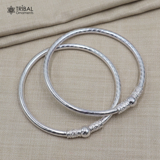 925 Sterling silver customized stylish ball design bangle kada tribal jewelry nba961 - TRIBAL ORNAMENTS