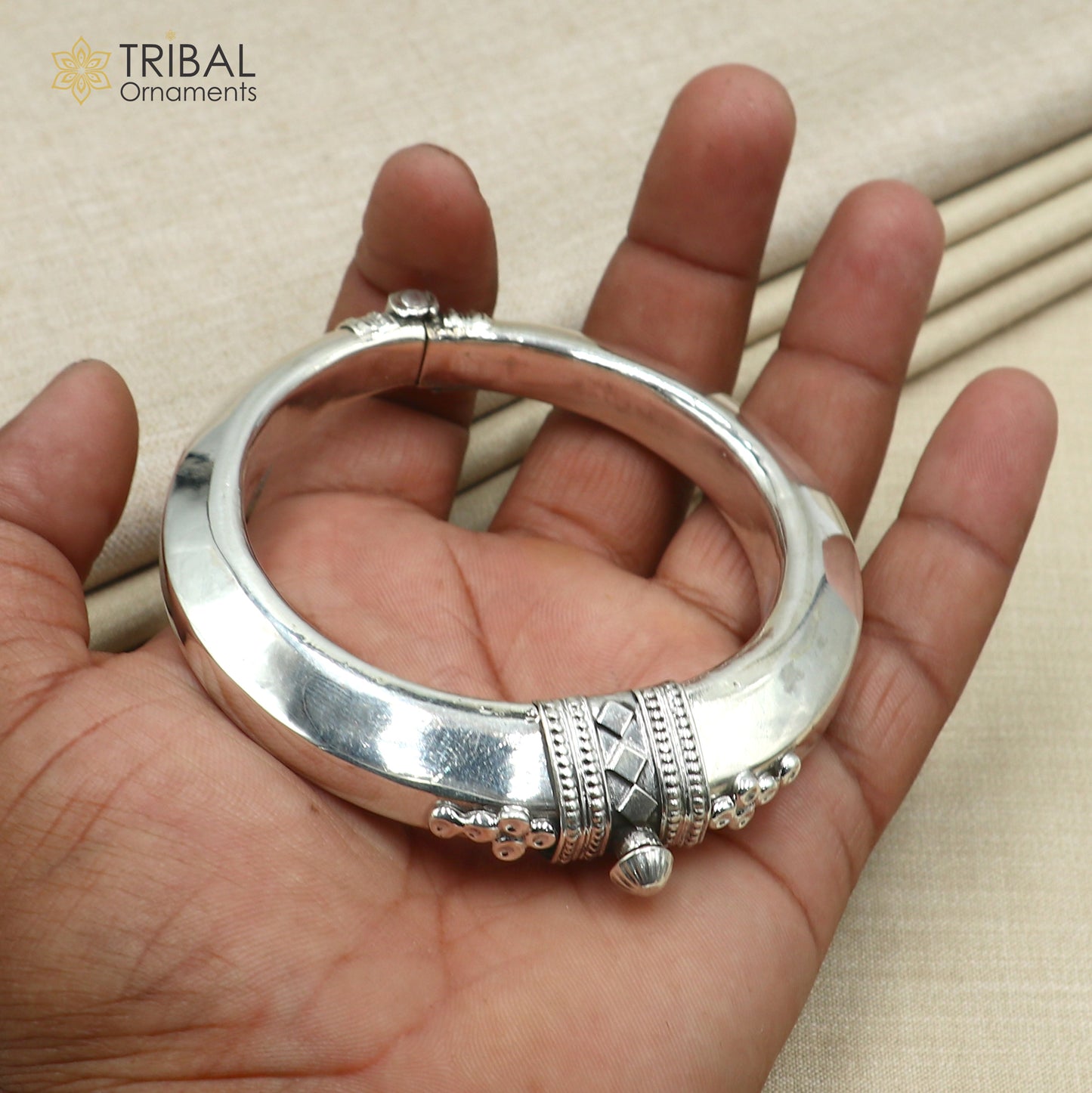 925 Sterling silver customized stylish bangle kada tribal jewelry nsk921 - TRIBAL ORNAMENTS