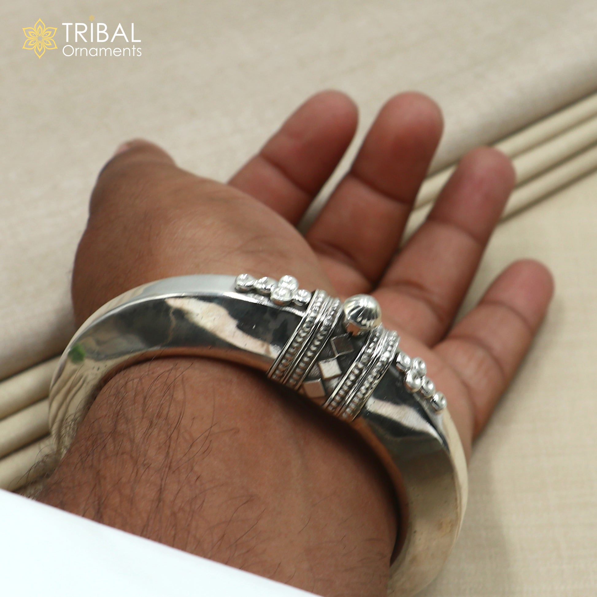 925 Sterling silver customized stylish bangle kada tribal jewelry nsk921 - TRIBAL ORNAMENTS
