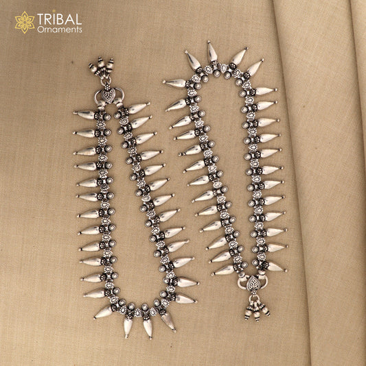 925 sterling silver dangling bells charm ankle bracelet, attractive bells anklets, foot bracelet trendy anklets for garba dance ank595 - TRIBAL ORNAMENTS