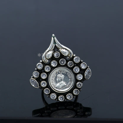 925 sterling silver diamond stone ring Jewelry sr718 - TRIBAL ORNAMENTS