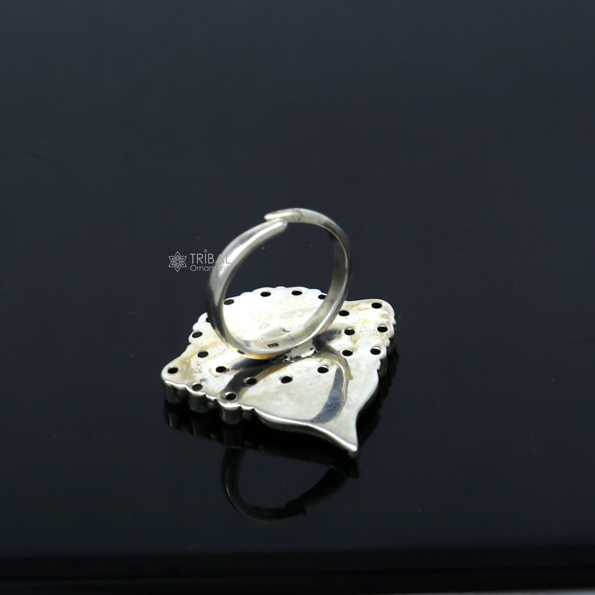 925 sterling silver diamond stone ring Jewelry sr718 - TRIBAL ORNAMENTS