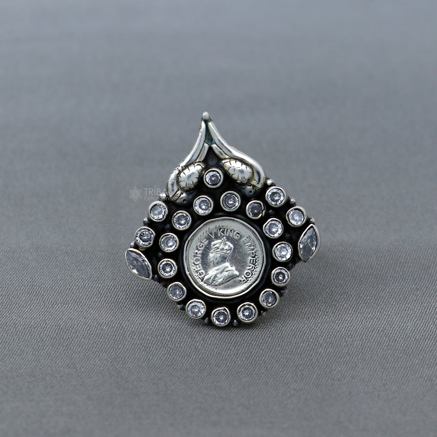 925 sterling silver diamond stone ring Jewelry sr718 - TRIBAL ORNAMENTS