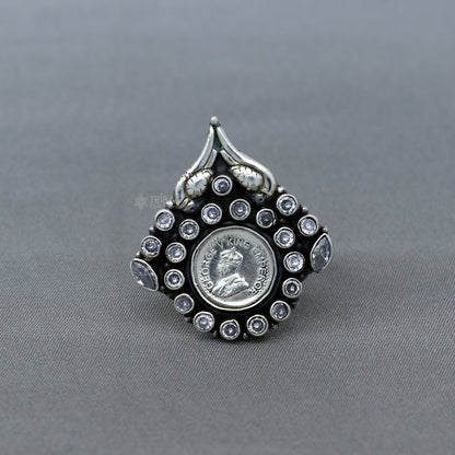 925 sterling silver diamond stone ring Jewelry sr718 - TRIBAL ORNAMENTS