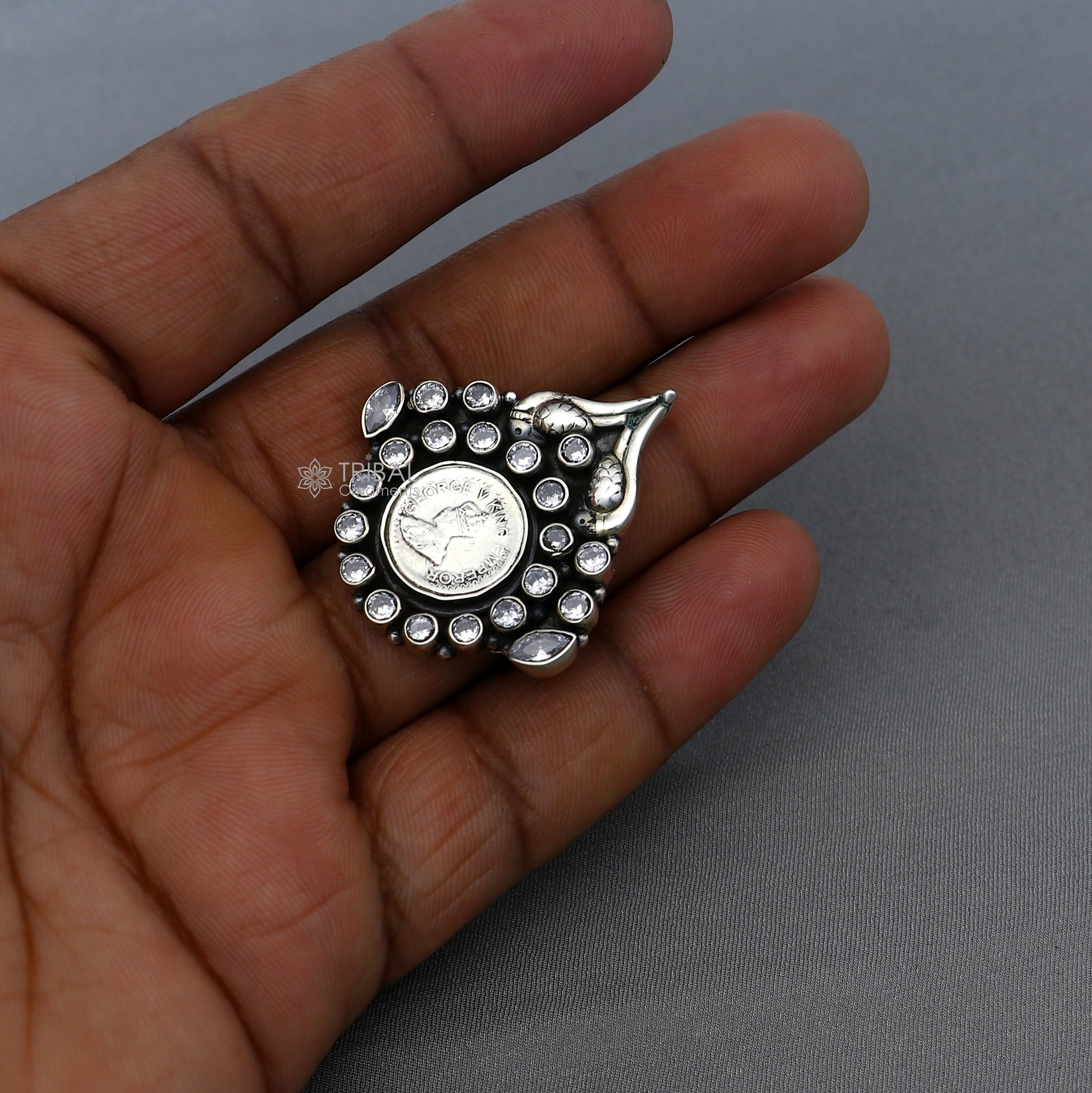 925 sterling silver diamond stone ring Jewelry sr718 - TRIBAL ORNAMENTS