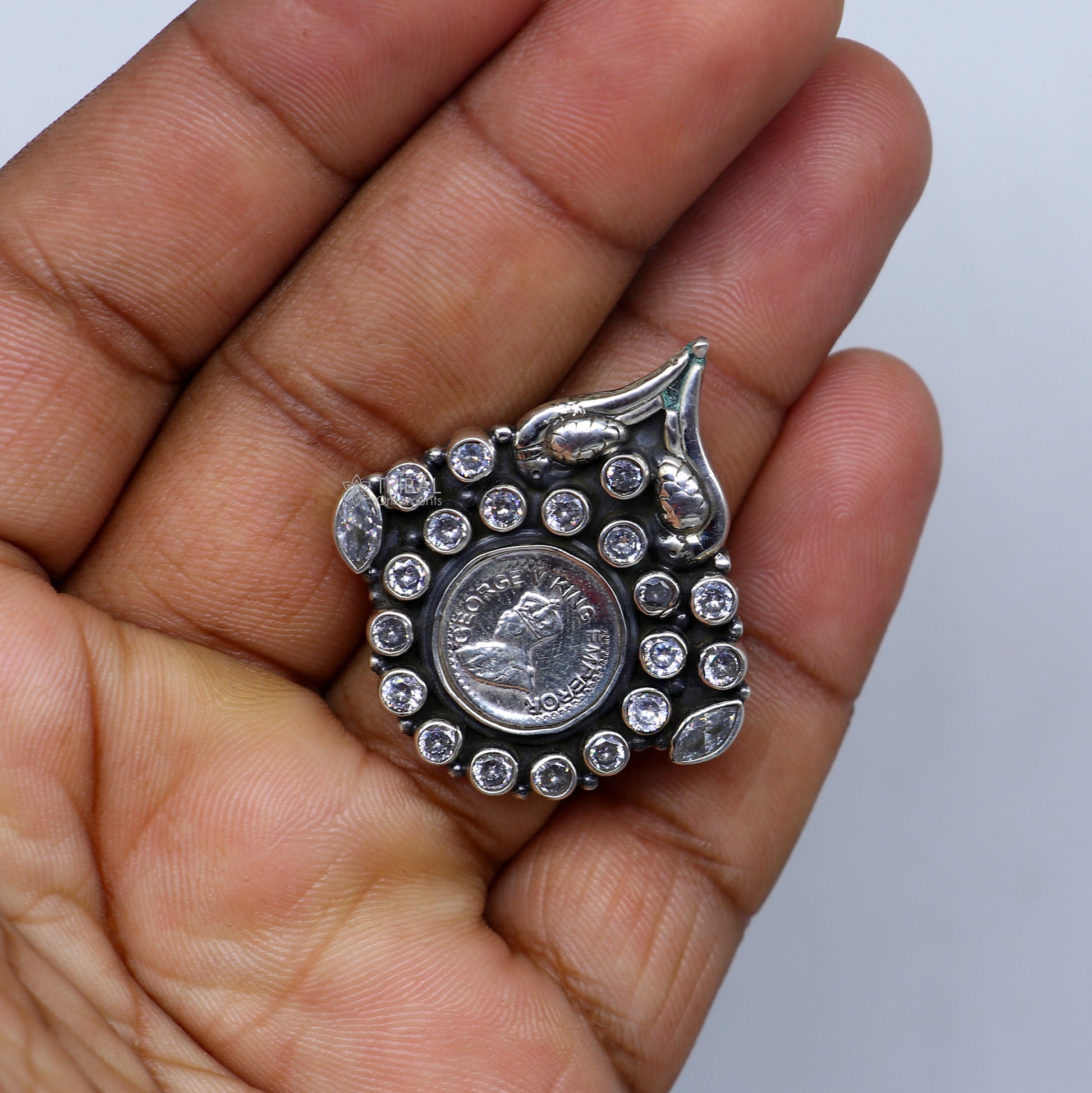 925 sterling silver diamond stone ring Jewelry sr718 - TRIBAL ORNAMENTS