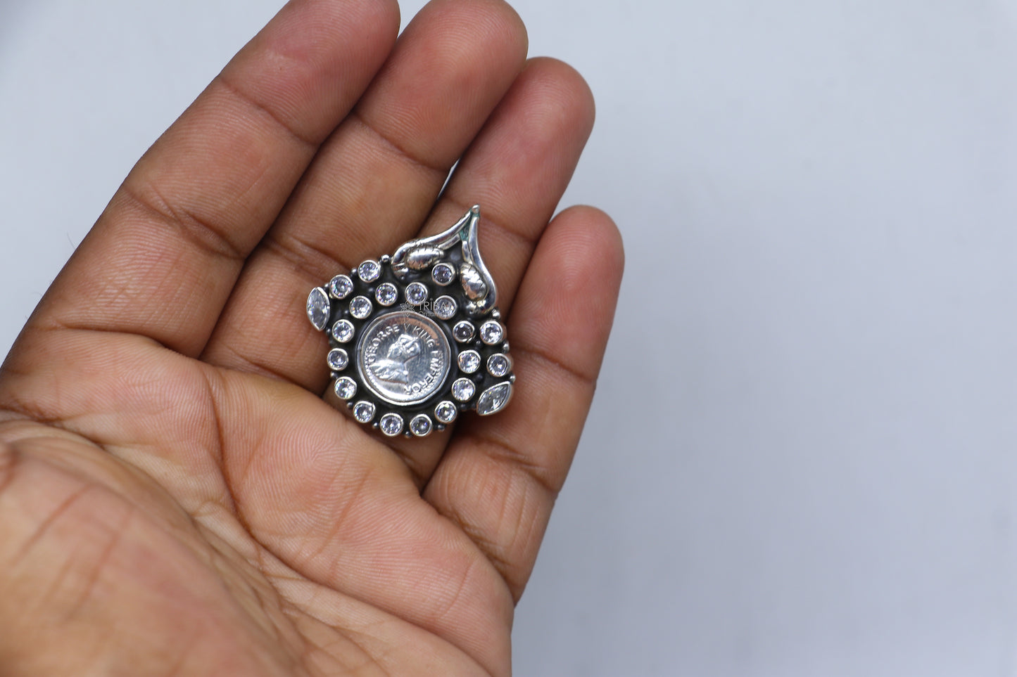 925 sterling silver diamond stone ring Jewelry sr718 - TRIBAL ORNAMENTS