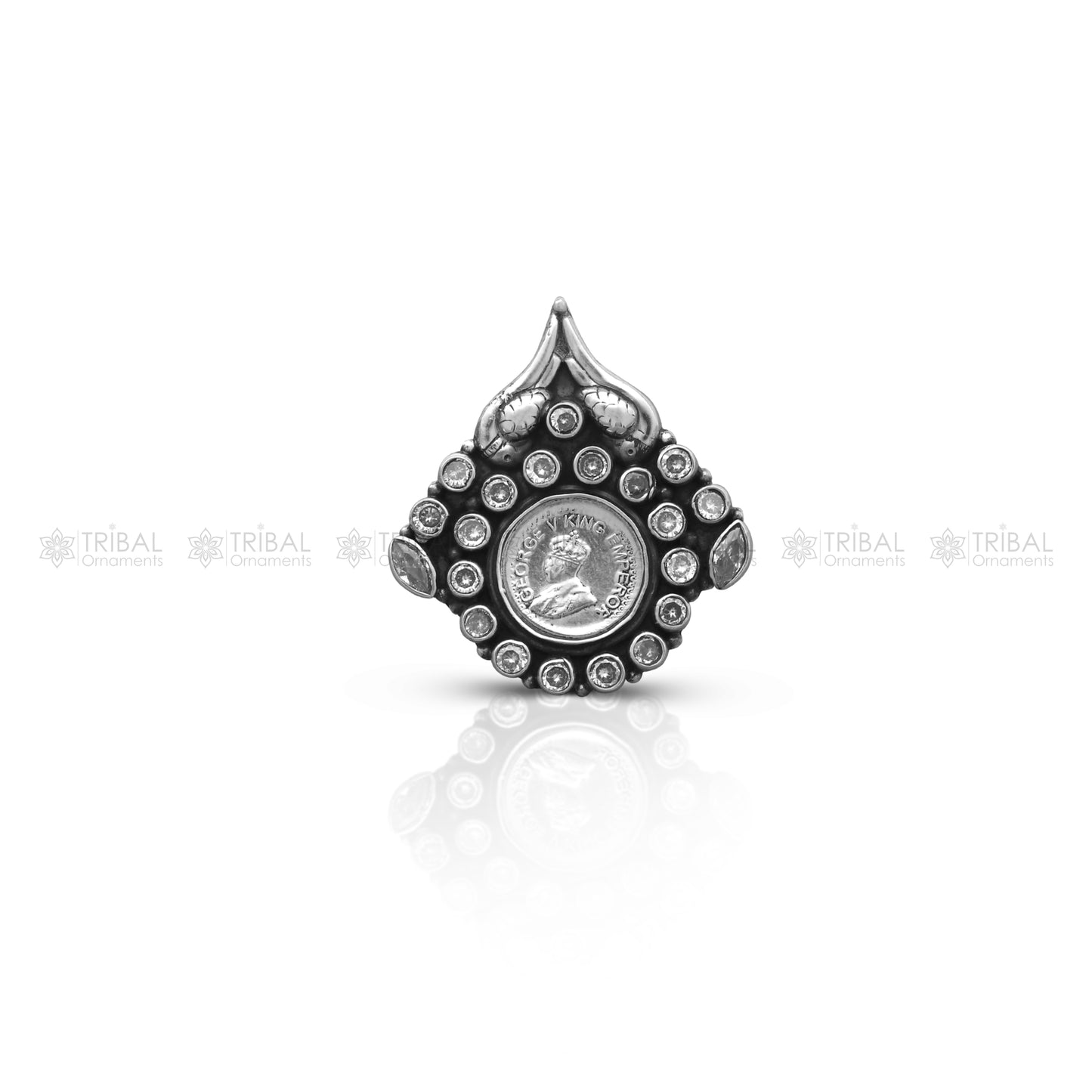 925 sterling silver diamond stone ring Jewelry sr718 - TRIBAL ORNAMENTS