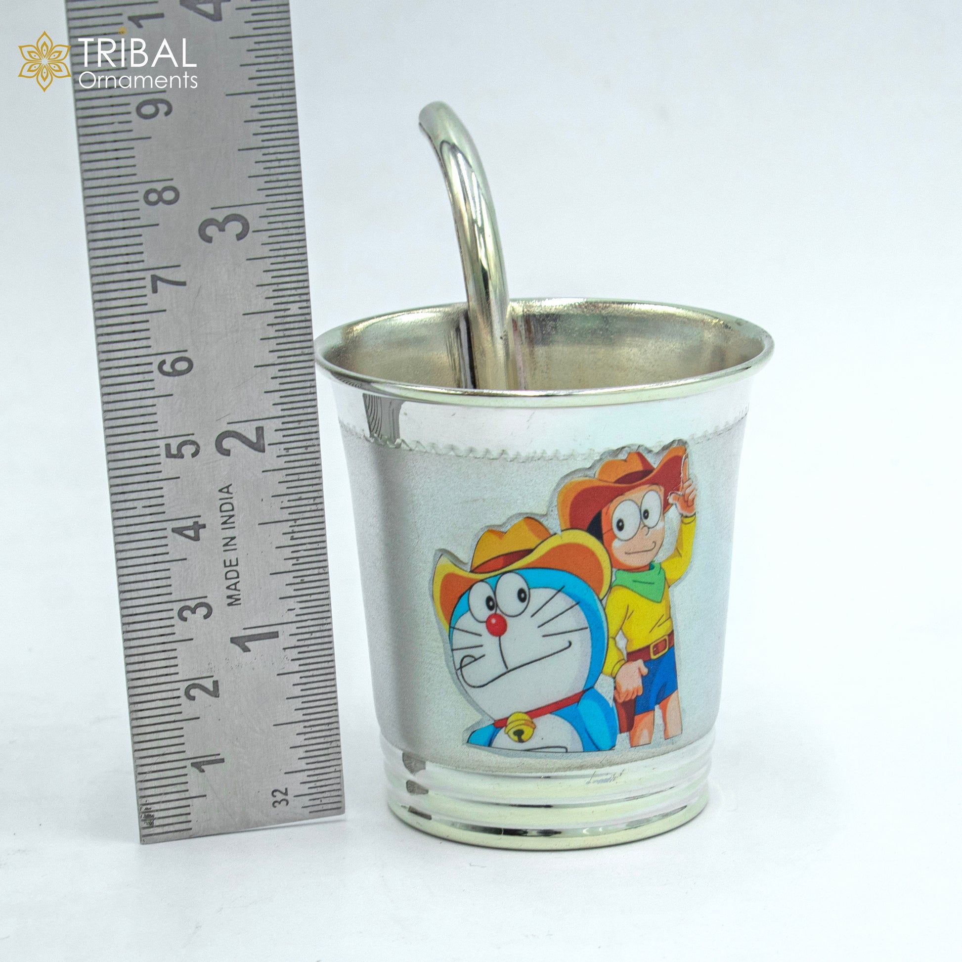 925 Sterling silver doorman cartoon design baby milk glass/ baby water glass/ best kids gifting article sv300 - TRIBAL ORNAMENTS