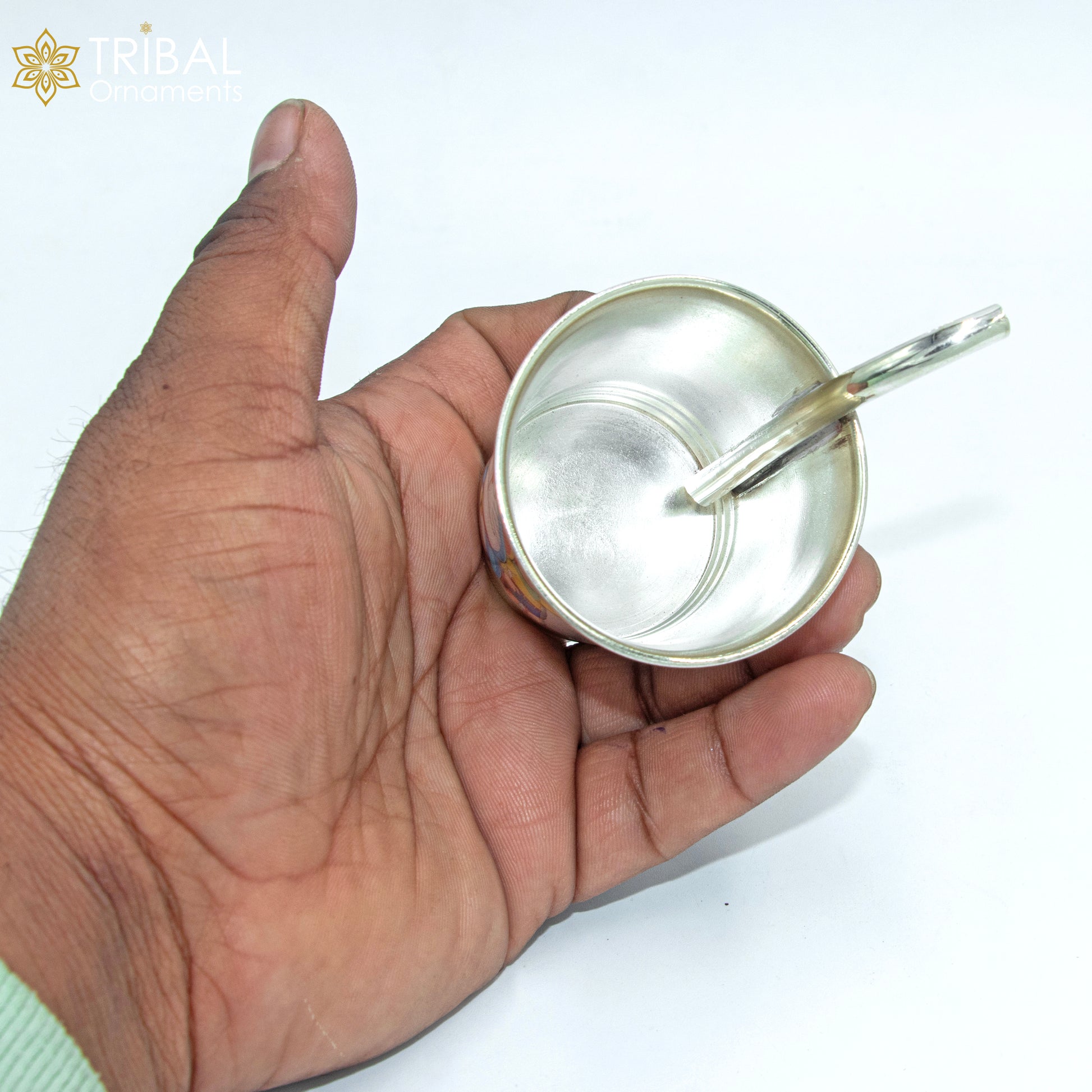 925 Sterling silver doorman cartoon design baby milk glass/ baby water glass/ best kids gifting article sv300 - TRIBAL ORNAMENTS