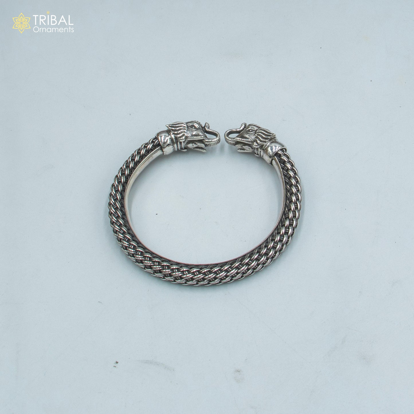925 sterling silver Elephant bangle bracelet kada nsk902 - TRIBAL ORNAMENTS