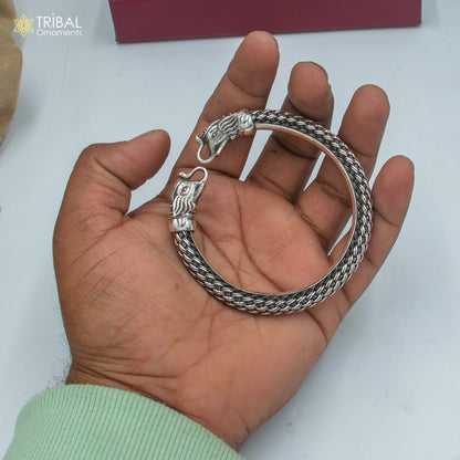 925 sterling silver Elephant bangle bracelet kada nsk902 - TRIBAL ORNAMENTS