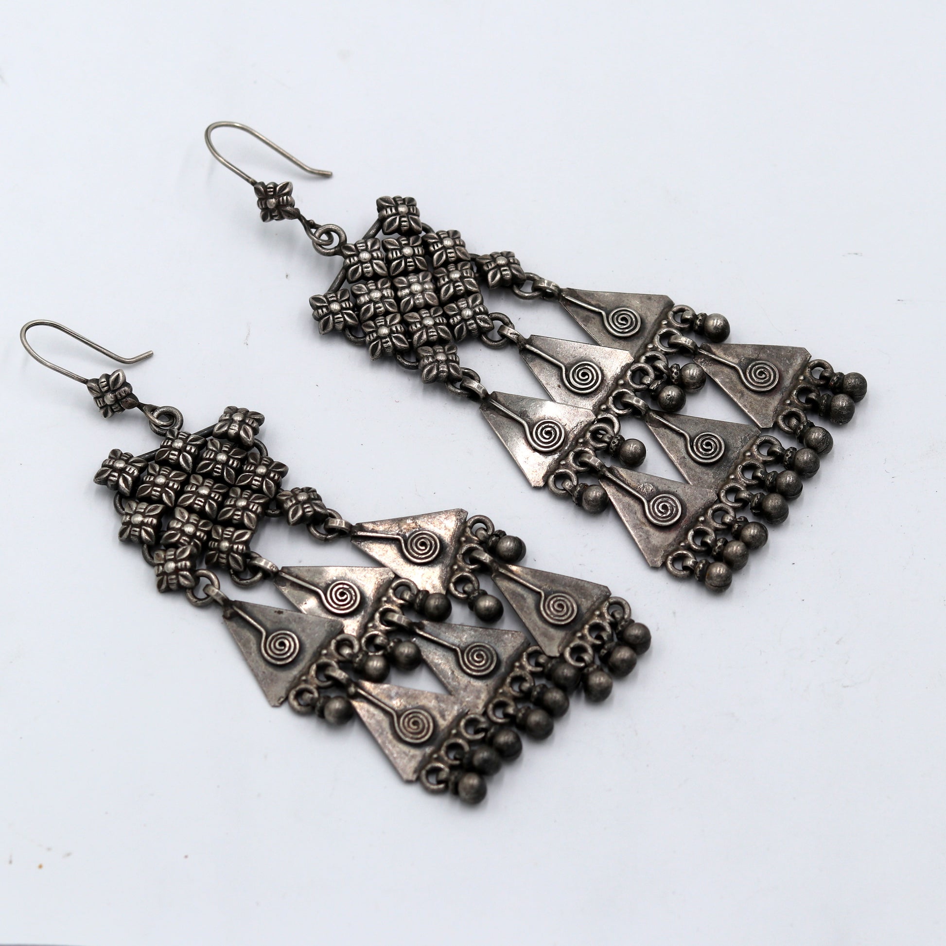 925 sterling silver ethnic choras design drop dangle earring banjara jewellery s1348 - TRIBAL ORNAMENTS