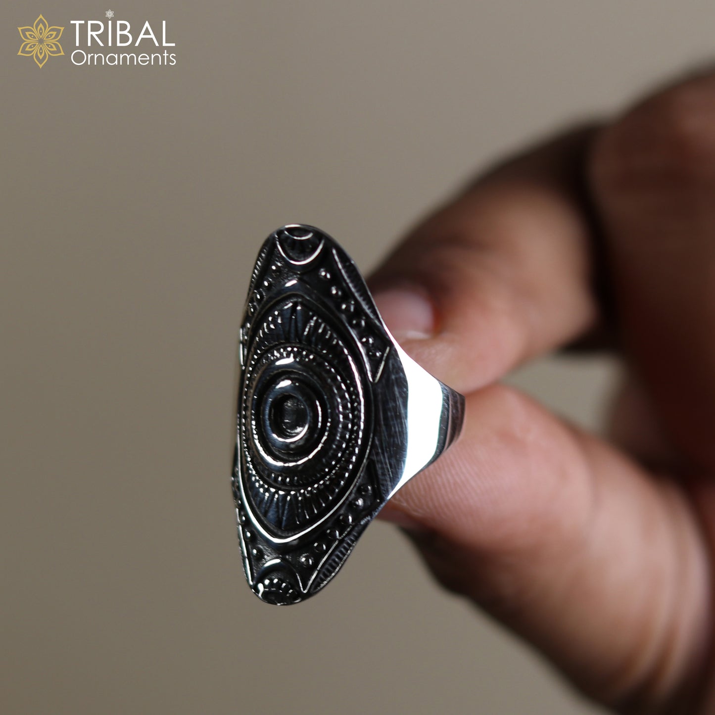 925 sterling silver ethnic mandala design ring men's Jewelry sr762 - TRIBAL ORNAMENTS
