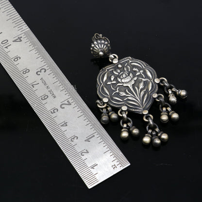 925 sterling silver ethnic tribal drop dangling earrings s1318 - TRIBAL ORNAMENTS