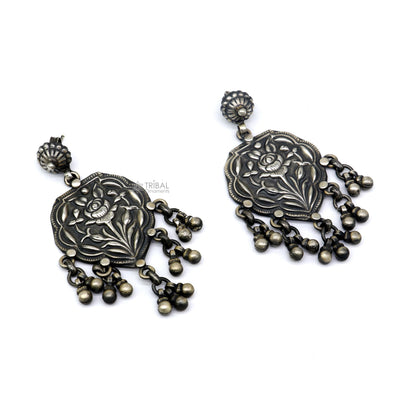 925 sterling silver ethnic tribal drop dangling earrings s1318 - TRIBAL ORNAMENTS