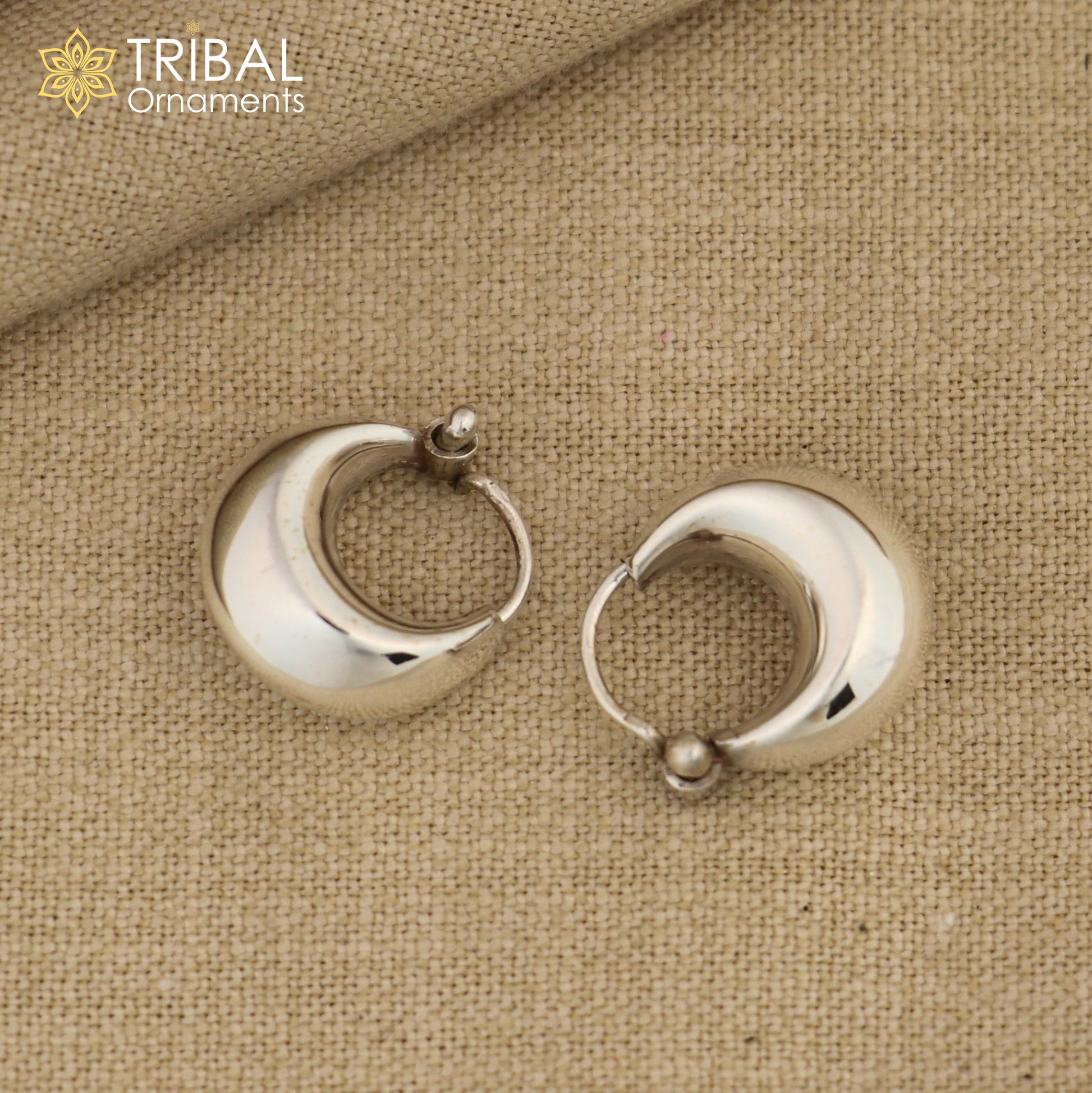 Pure 925 sterling silver handmade hoops kundal earring, excellent designer fancy daily use hook earring ear wire tribal vintage jewelry s892 - TRIBAL ORNAMENTS