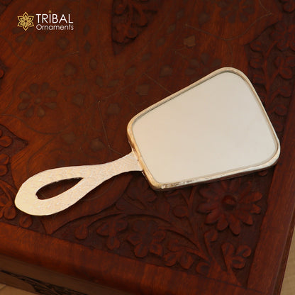 925 sterling silver vintage-style mirror frame by Tribal Ornaments, ornate royal design, perfect for bridal gifts from India
