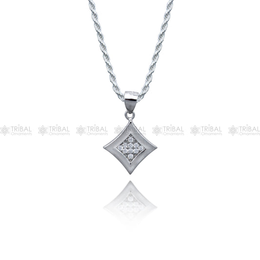 925 Sterling silver Fashionable diamond cubic zirconia stone  pendant set nsp971 - TRIBAL ORNAMENTS