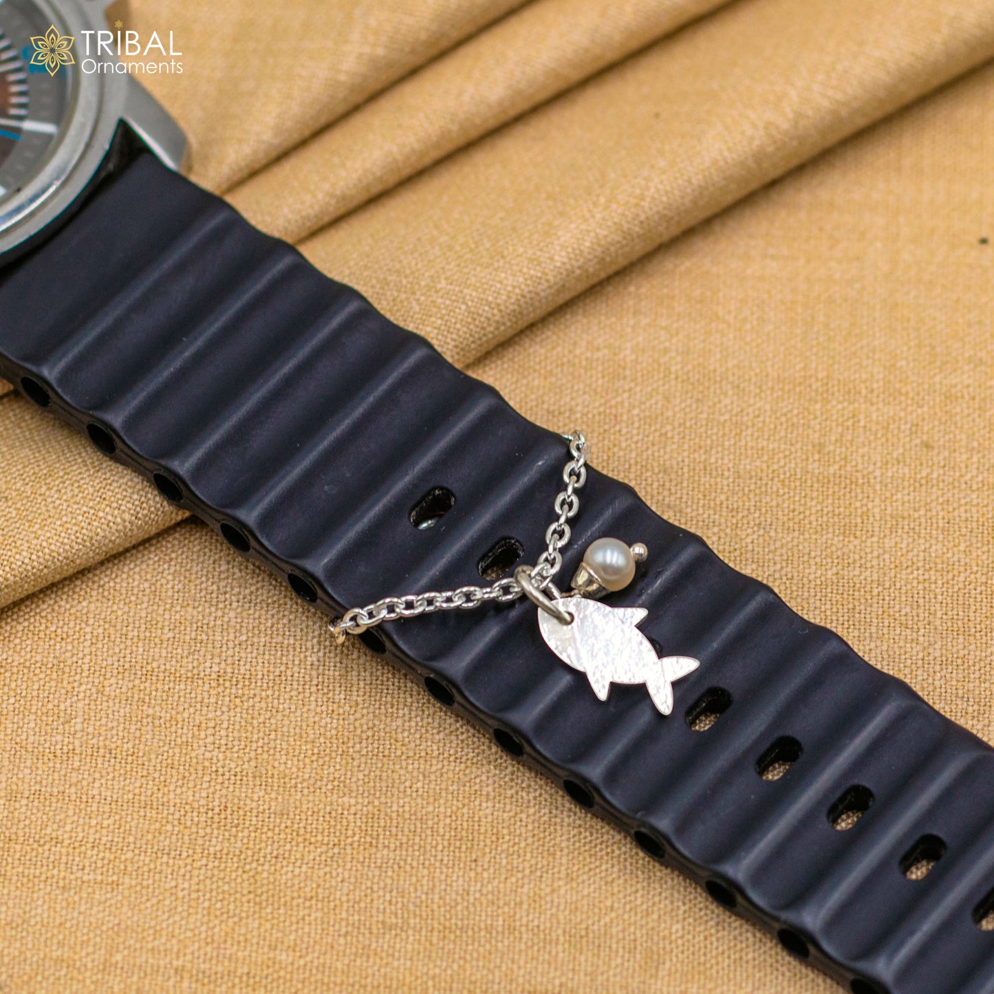 925 sterling silver fish design watch charms wsc08 - TRIBAL ORNAMENTS