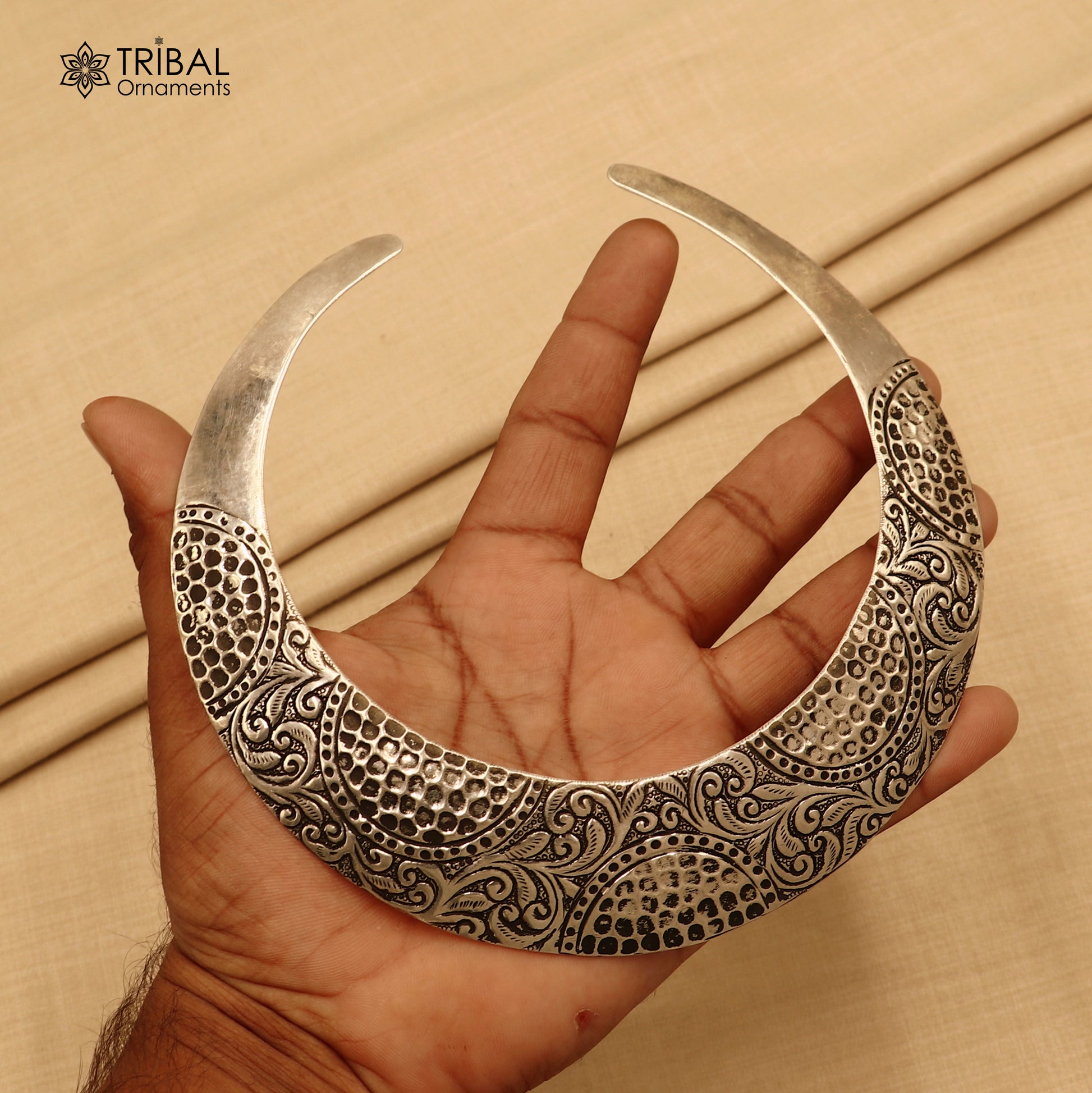 925 sterling silver fit neck choker necklace ethnic jewelry set795 - TRIBAL ORNAMENTS