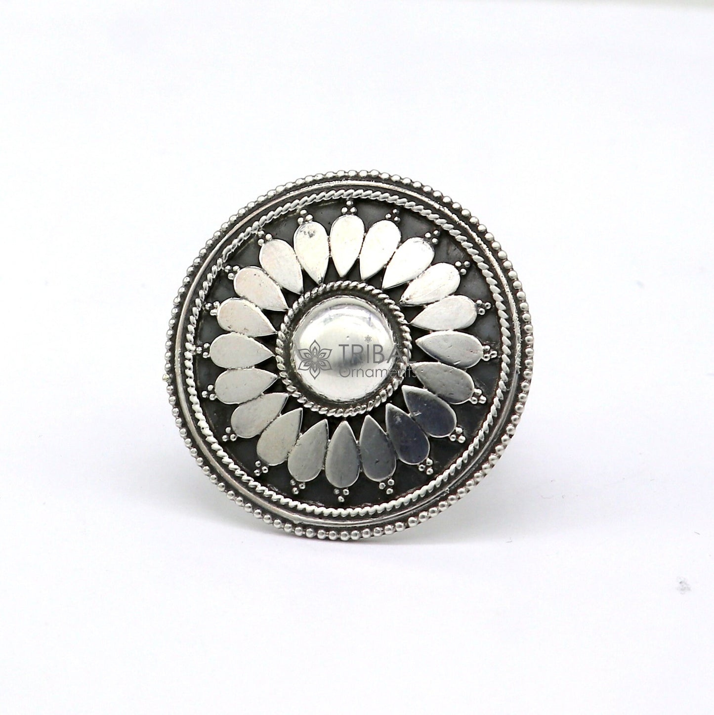 925 Sterling silver Floral design tribal adjustable ring band for women/ brides ring406 - TRIBAL ORNAMENTS