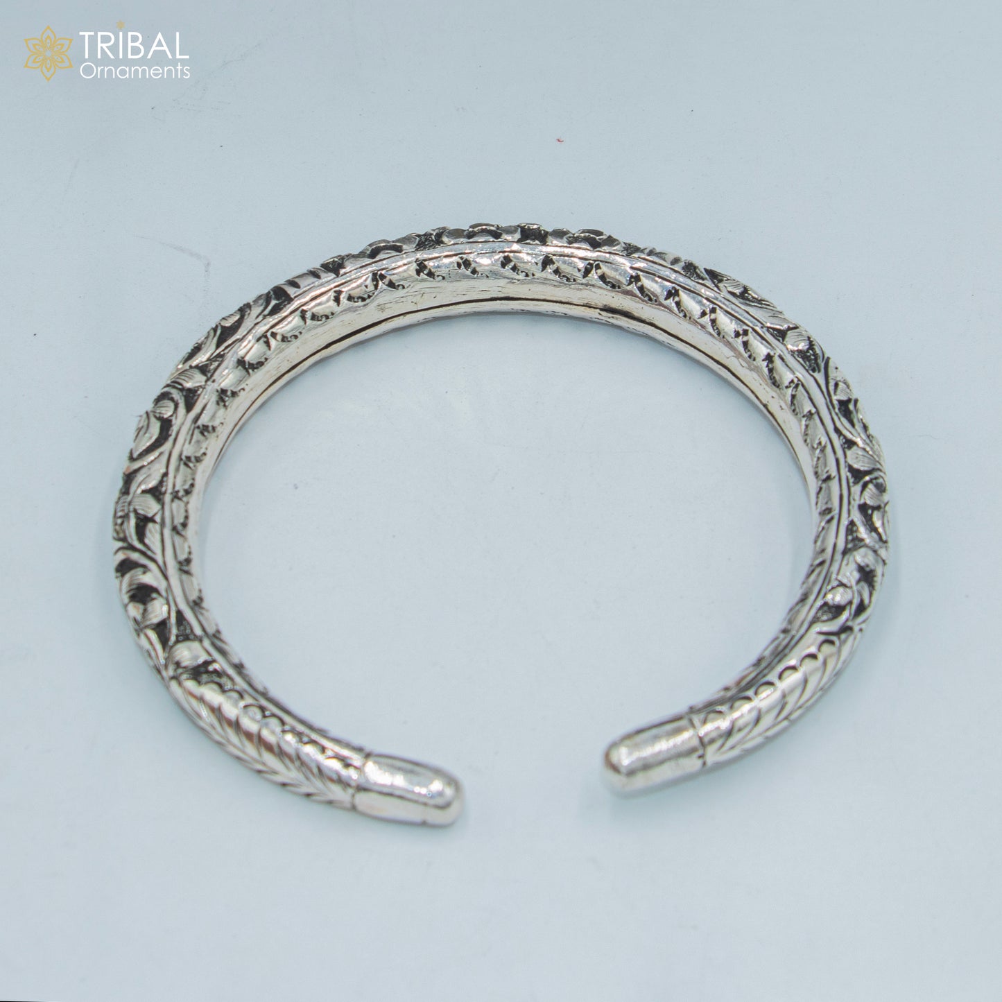 925 sterling silver flower design chitai work customized foot anklet kada ethnic jewelry nsfk131 - TRIBAL ORNAMENTS