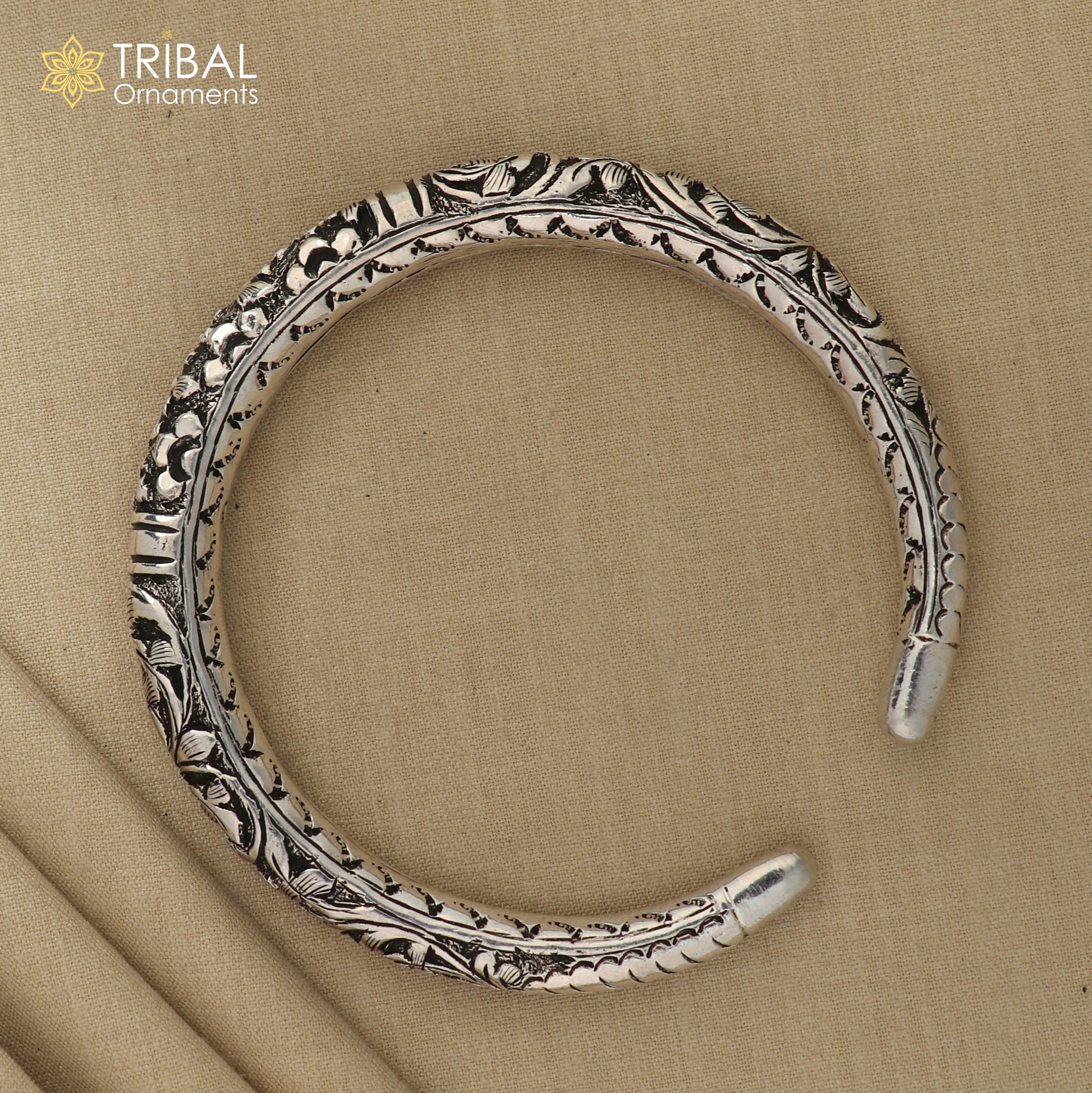 925 sterling silver flower design chitai work customized foot anklet kada ethnic jewelry nsfk131 - TRIBAL ORNAMENTS