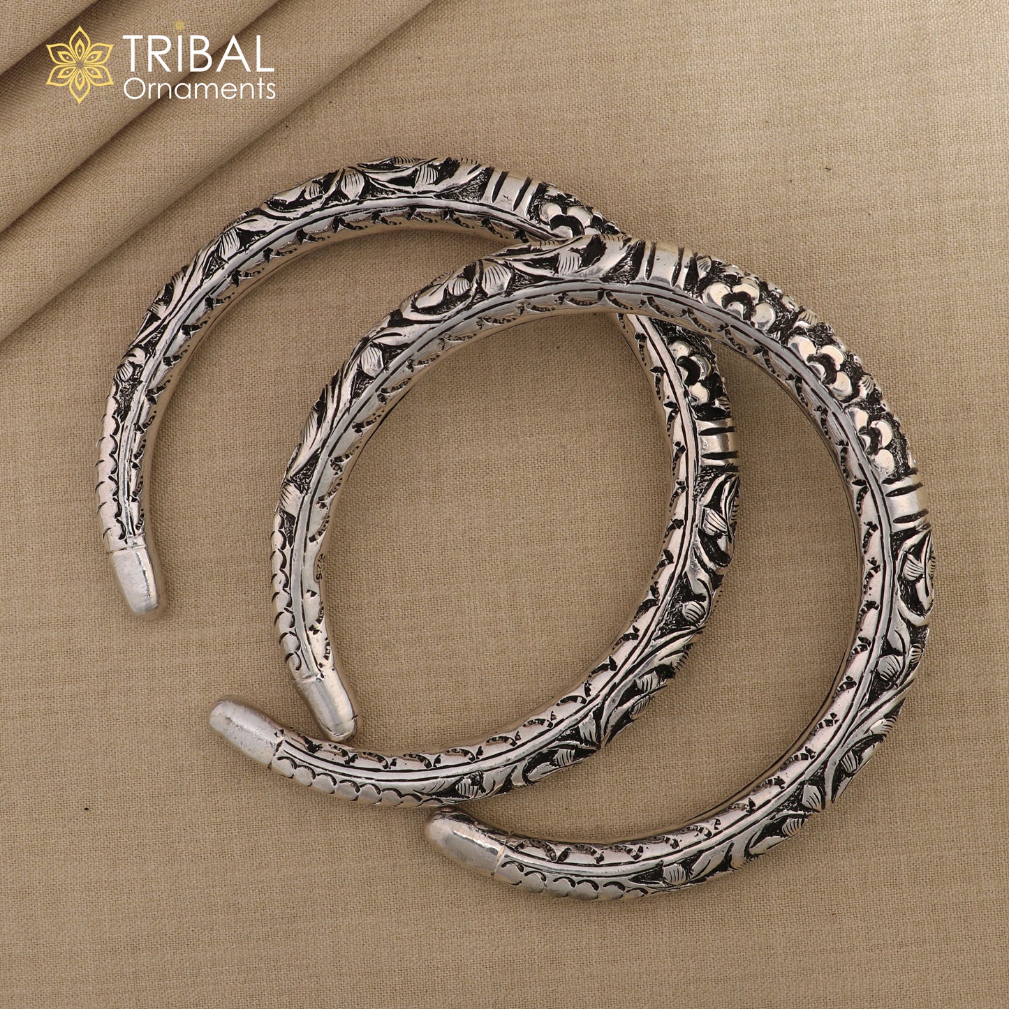 925 sterling silver flower design chitai work customized foot anklet kada ethnic jewelry nsfk131 - TRIBAL ORNAMENTS