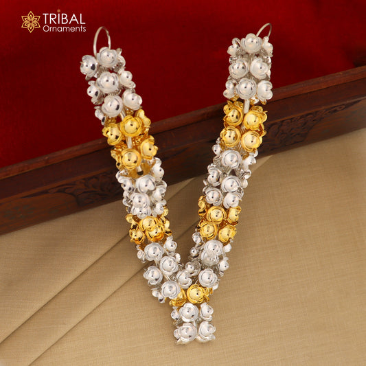 925 sterling silver flower design necklace for idols or god stautes  jewelry set766 - TRIBAL ORNAMENTS