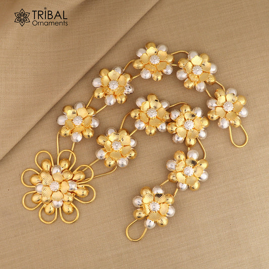 925 sterling silver flower design necklace for idols or god stautes / women's jewelry set769 - TRIBAL ORNAMENTS